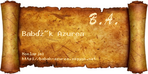 Babák Azurea névjegykártya
